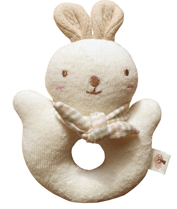 (Puppy & Bunny Rattle Set of 3)100% Organic Cotton(No Dyeing Baby toy)