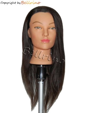 Bellrino 24 " Cosmetology Mannequin Manikin Training Head with Human Hair - Lindsey