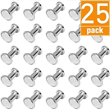 Magnetic Push Pins Refrigerator Magnets Fridge Magnets 25pcs Brushed Nickel Push Pin Magnets Perfect for Fridge Magnets, Office Magnets, Whiteboard Magnets, Map Magnets