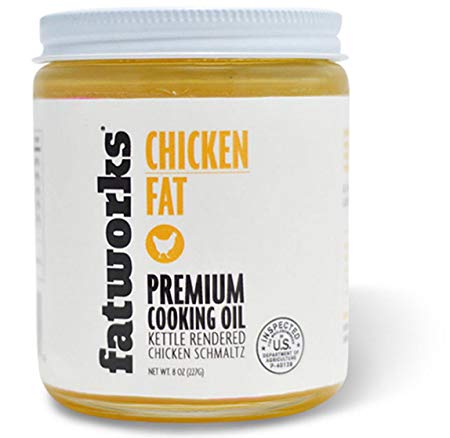 100% Organic Chicken Fat (Schmaltz), Free Range, Kettle Rendered, 8 Oz (1 Pack)