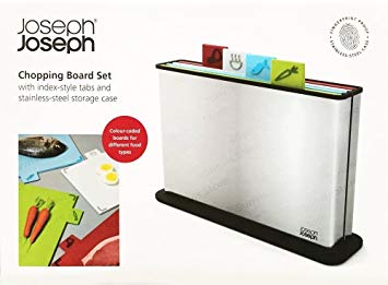 Joseph Joseph Chopping Board Set with Index Style Tabs & Stainless Steel Case