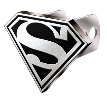 Superman "S" Logo Brushed Aluminum Hitch Plug