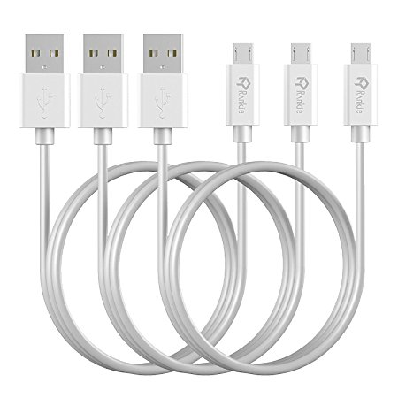 Micro USB Cable, Rankie 3-Pack 1m Premium Micro USB Cable High Speed USB 2.0 A Male to Micro B Sync and Charging Cables for Samsung, HTC, Motorola, Nokia, Android, and More (White) - R1121