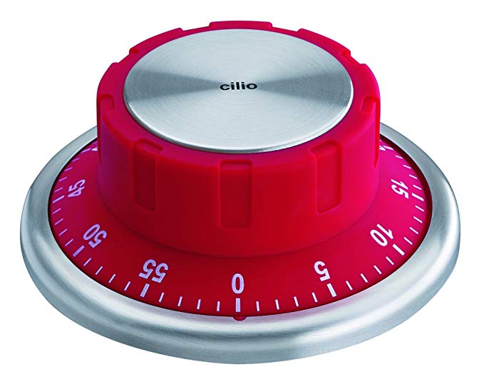 Cilio 9.5 cm Safe Style Timer, Silver/Red