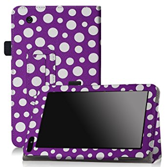 RCA Voyager 7 Case , Famavala PU Leather Case Cover For 7" RCA Voyager 7 [RCT6873W42] Android 6.0 (Marshmallow) Tablet (DotPurple)