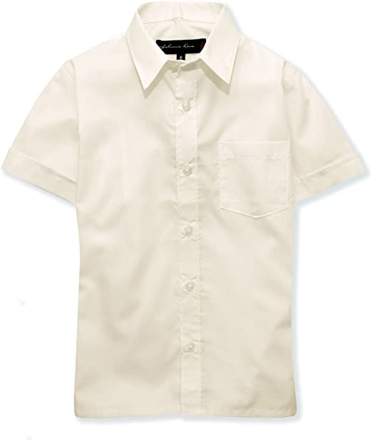 Johnnie Lene Boys Short Sleeves Solid Dress Shirt