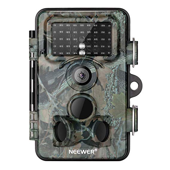 Neewer Trail Game Camera 16MP 1080P HD Digital Waterproof Hunting Scouting Cam 120° Wide Angle Lens with 0.3s Trigger Speed Motion Activated Night Vision for Wildlife Monitoring