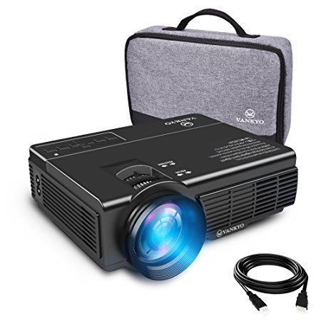 VANKYO LEISURE 3 (Upgraded Version) 2200 lumens LED Portable Projector with Carrying Bag, Video Projector with 170'' Display and 1080P Support, Compatible with Fire TV Stick, PS4, HDMI, VGA, TF, AV and USB with HDMI Cable (2-Black)