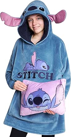 Disney Stitch Blanket Hoodie Kids Teenagers - 2 in 1 Oversized Fleece Hoodie Baby Yoda - Stitch Gifts