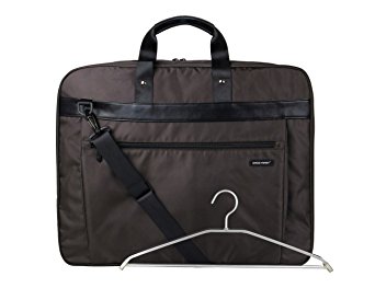 BAGSMART Travel Carryon Folded Garment Bag for Suits and Wedding Dresses with Shoulder Strap and Hanger, Brown