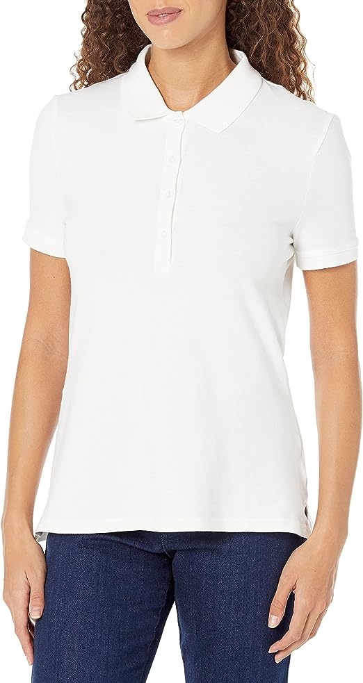 Amazon Essentials Women's Short-Sleeve Polo Shirt (Available in Plus Size)