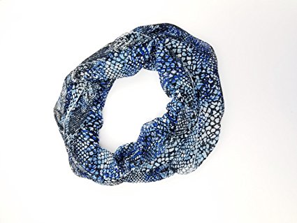 Amtal Women Lightweight Colorful Chiffon Abstract Design Infinity Loop Circle Scarf