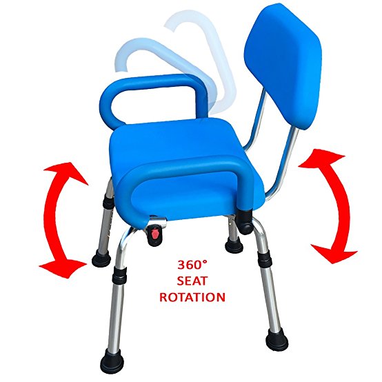 Platinum Health Revolution Pivoting Shower Chair with Padded Back and Arms