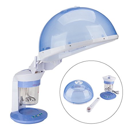 Z ZTDM Portable 2 in 1 Facial & Hair Steamer Table TOP Face Steamer Machine,Rotating Nozzle,Hot Ozone Steamer with Bonnet Hood,Professional Salon SPA Automizer Humidifier Personal Skin Care Home Use