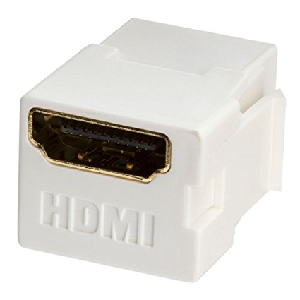 HDMI Keystone Coupler, Snap-in for Wallplate, White (2 Pack)