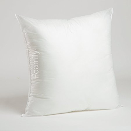 Foamily Premium Hypoallergenic Stuffer Pillow Insert Sham Square Form Polyester, 24" L X 24" W, Standard/White