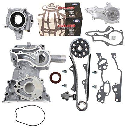 NEW TK10120TCWPOP HD Timing Chain Kit (2 Heavy Duty Metal Guides & Bolts) with Timing Cover, Water Pump, & Oil Pump / 85-95 Toyota 2.4L 4Runner Pickup Celica SOHC 8-Valve Engine 22R 22RE 22REC