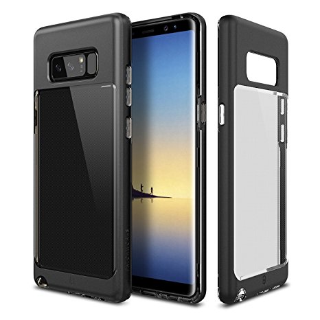 Galaxy Note 8 Case Patchworks Contour Series in Black - Transparent Back and Clear Dual Hybrid Slim Protection Cover Case