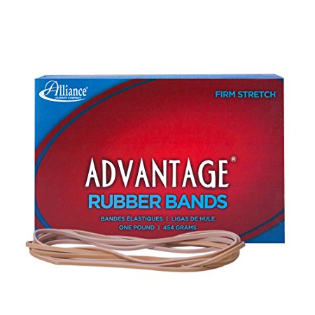 Alliance Rubber 27405 Advantage Rubber Bands Size #117B, 1 lb Box Contains Approx. 200 Bands (7" x 1/8", Natural Crepe)