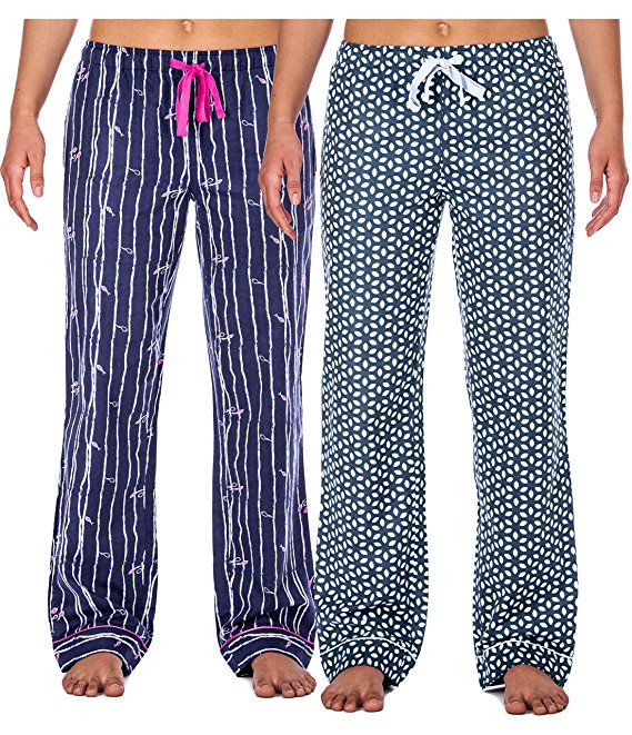 Noble Mount Womens Premium 100% Cotton Flannel Lounge Pants - Cute Patterns