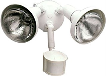 All-Pro MS185RW, 180° Motion sensor, 300 Watt PAR security floodlight with lamp covers, White