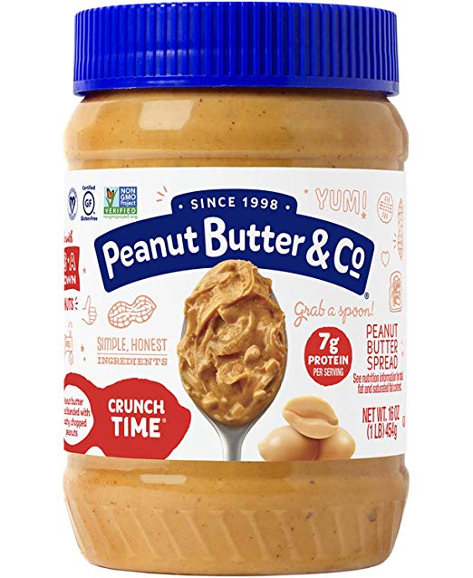 Peanut Butter & Co. Peanut Butter, Non-GMO, Gluten Free, Vegan, Crunch Time, 16-Ounce Jar