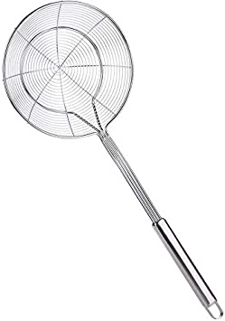 Wire Kitchen Skimmer Spider Strainer Stainless Steel food colander Slotted Ladle Scoop For Pasta Deep Frying Chips