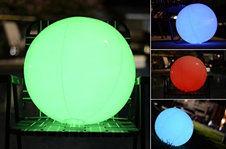 Light up Beach Ball [Large] | Glow in the dark with Color Changing LED Lights | Great for Parties, Pool, Barbecues, or Decoration