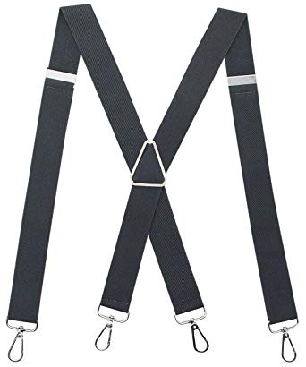 Calvertt Suspenders for Men X Shape Braces Loop Hook Suspenders 1.37 Inches