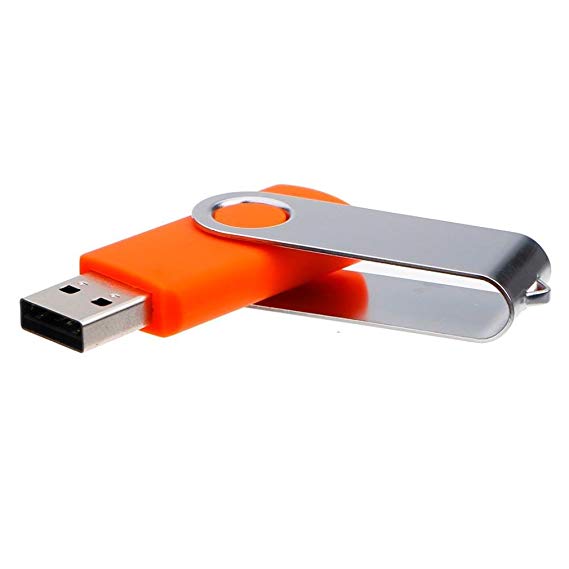 Yoyorule USB Flash Drives, Swivel USB 2.0 2/4/8/16/32/64GB Flash Drive Memory Stick Storage Pen Disk Digital U Disk (16GB, Orange)