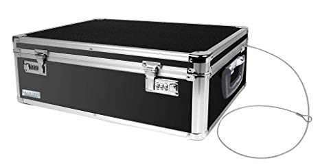 Vaultz Locking Storage Box, 6.5 x 19 x 13.5 Inches, Black (VZ00642)