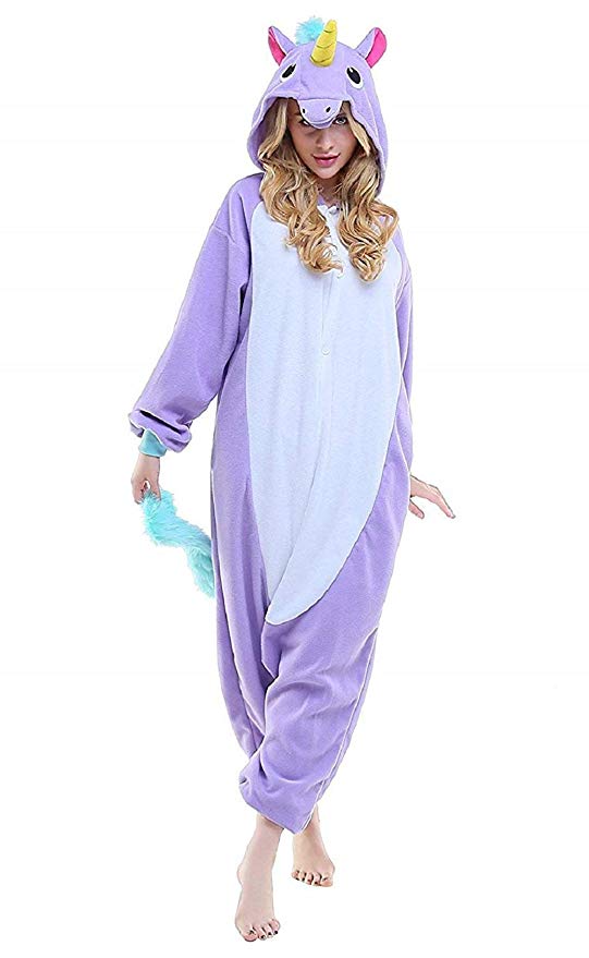 Unicorn Onesies Pajamas Adult Animal Kigurumi Cosplay Costume Sleepwear
