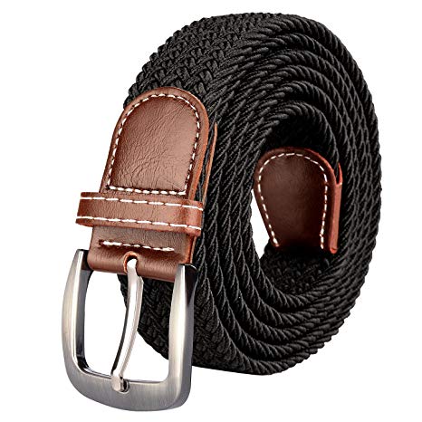 Drizzte Mens Plus Size 43'' 51'' 59'' 67'' Belts Stretch Elastic Braided Woven Waist Belt
