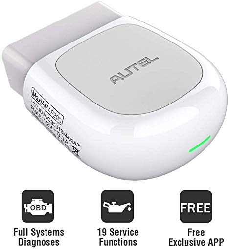 Autel AP200(HT200) Bluetooth OBD2 Scanner, Code Reader with Full Systems Diagnoses and 19 Service Functions, Mini Size Version of MK808 Diagnostic, Vehicle Scan Tool for iPhone & Android Devices