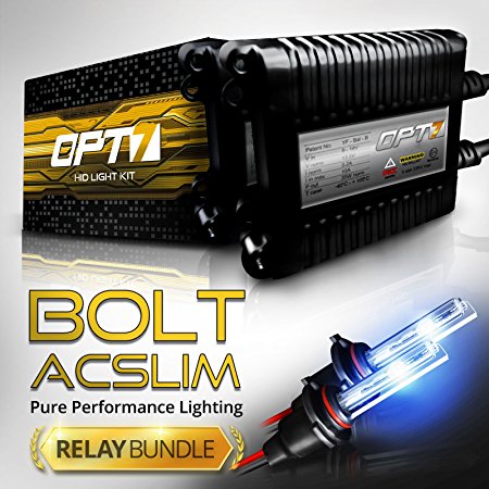 Bolt AC 35w Slim H11 (H8, H9) HID Kit - Relay Bundle - All Bulb Sizes and Colors - 2 Yr Warranty [6000K Lightning Blue Xenon Light]