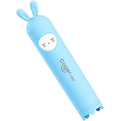 3000mAh Portable Power Bank Cute Lovely Designed for Couples Gift Rabbit Silicon Rubber Case Mini Crashproof Shockproof Dustproof Scratch-resistant Mobile Battery Charger (Blue)
