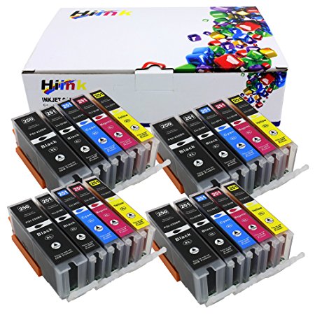 Hi Ink Compatible Ink Cartridge Replacement for Canon PGI-250XL CLI-251XL (4Black, 4Cyan, 4Magenta, 4Yellow, 4Photo Black) 20Pack Compatible With PIXMA IP7220 iX6820 MG5420 MG5422 MG5520 MG5522 MG6420 MX722 MX922