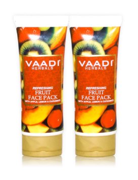 Face Pack - Refreshing Fruit Face Pack - Herbal Face Pack - all Natural - Paraben-free Sulfate-free - Suitable for both Men and Women - Value Pack of 2 X 120gms (8.5 Ounces) - Vaadi Herbals