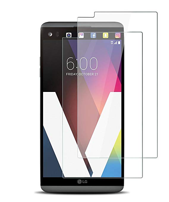 LG V20 Screen Protector, JACNITAD LG V20 Tempered Glass Screen Protector Anti-Scratch Rainbow-proof Bubble Free Pravicy Screen Protector for LG V20 (Clear)