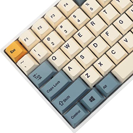 145 Apricot Yellow Dye-Sub Mac Keycaps Thick PBT Cherry Profile Key caps for TKL 61 64 68 75 87 96 104 108 GMMK MX Mechanical Keyboard