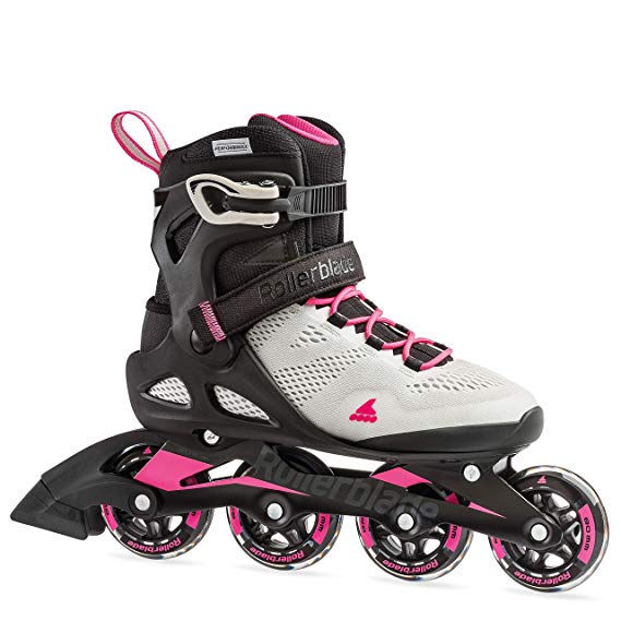 Rollerblade Macroblade 80 Women's Adult Fitness Inline Skate, Cool Grey and Candy Pink, Performance Inline Skates
