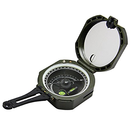 SVBONY Transit Pocket lightweight Compass Multifunction Geological Compass Fluorescent with Carrying Case Shockproof for Camping Hiking Outdoor Activities