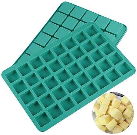 Square Caramel Mold Silicone-2Pack Yawooya 40 Cavities BPA Free Candy Molds for Truffles/Praline/Chocolate/Jelly/Ice Cube/Sugar