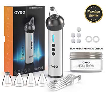 Advanced #1 Pore Vacuum Blackhead Eliminator, Acne Extractor, Pimple Remover, Facial Pore Cleanser - Comedo Suction Diamond Microdermabrasion Device by Oveo - Anti-Aging - Rechargeable and Portable