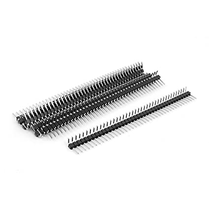 Sourcingmap 10pcs Right Angle Single Row 40-pin 2.54mm Male Header for Breadboard