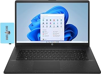 HP 17z cp200 17.3" HD  Laptop (AMD Athlon Gold 7220U 2-Core 2.40GHz, 8GB LPDDR5 5200MHz RAM, 1TB PCIe SSD, AMD Radeon, WiFi 6, Bluetooth 5.1, Win 11 Pro) with Dockztorm Hub