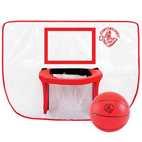 Stumptown Sportz Trampoline Basketball Hoop with 3 Basketballs | Soft Material, Safe for Kids | Durable for Outdoor Play