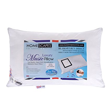 LIMITED OFFER - Homescapes - WASHABLE - Music Pillow Top Quality Super Microfibre Bounce Back - (also avaliable Medium / Firm rating please use drop down menu to change firmness rating) (Medium / Firm)