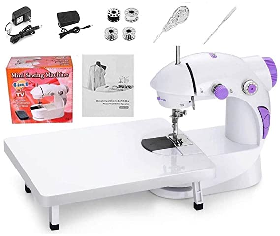 Pinnappo Sewing Machine For Home Tailoring Use With Foot Pedal, Adapter, Focus Light And Extension Table (Silai Machine)