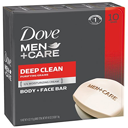 Dove Men Care  Body and Face Bar, Deep Clean 4 oz, 10 Bar